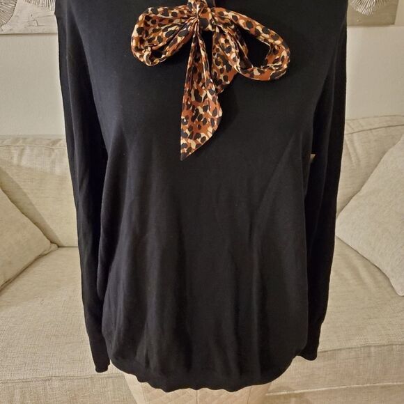 14th & Union Contrast Tie Neck Sweater sz 1X - Picture 5 of 11